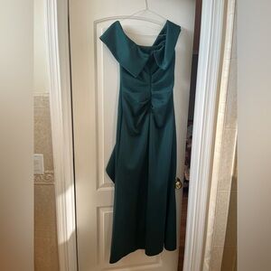 XSCAPE Ruched Off Shoulder evening gown